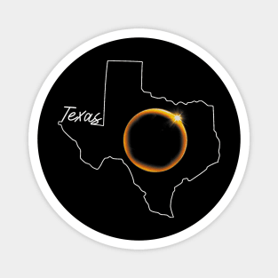 Texas April 8 Total Solar Eclipse USA Map Gift For Men Women Magnet